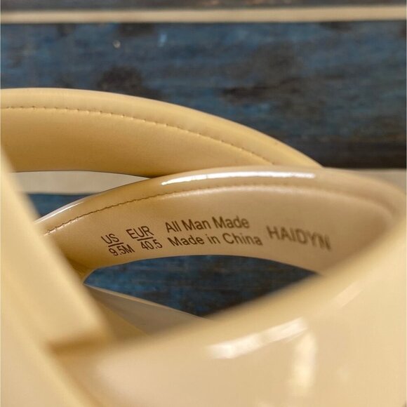 New Sam Edelman Haidyn  Platform Sandal Women 9.5 Cream Rhinestone Buckle Strap - Picture 7 of 9